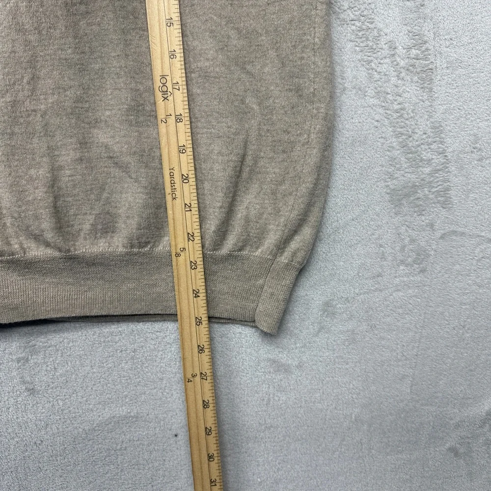 Jos. A. Bank Sweater Men Medium Tan Quarter Zip Merino Wool Signature Collection